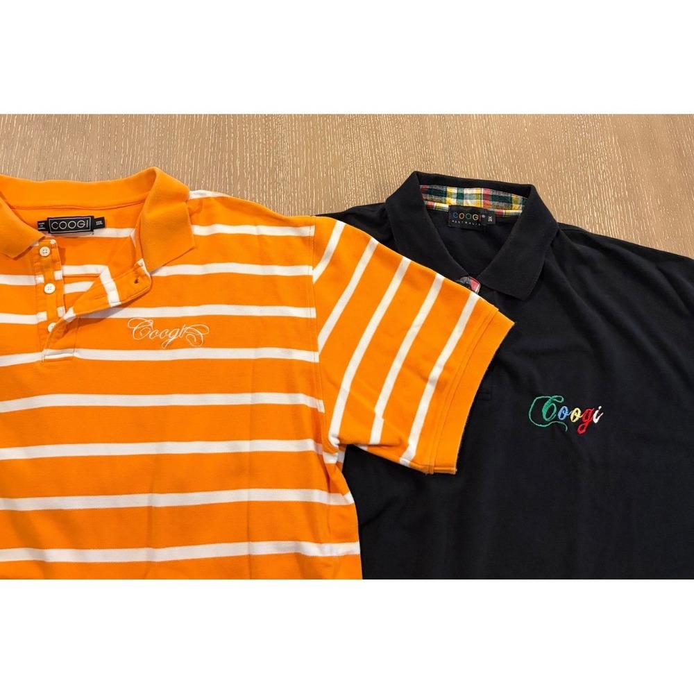 Coogi Australia Polo Shirt Lot Mens 3xl Y2K Streetwear Hip Hop Orange Black